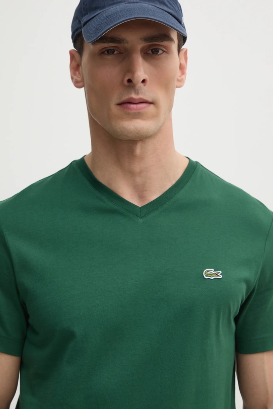 Хлопковая футболка Lacoste зелёный TH5077