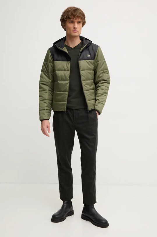 Bavlněné tričko Lacoste TH5077 zelená AW24