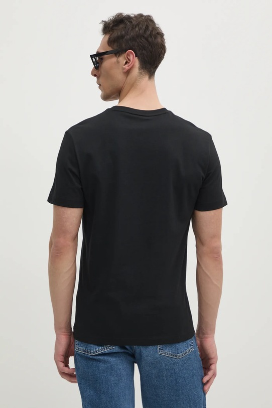 Oblačila Bombažna kratka majica Lacoste TH5077 črna