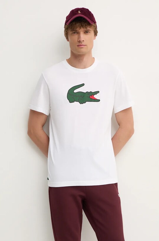 Tričko Lacoste potlač béžová TH7513
