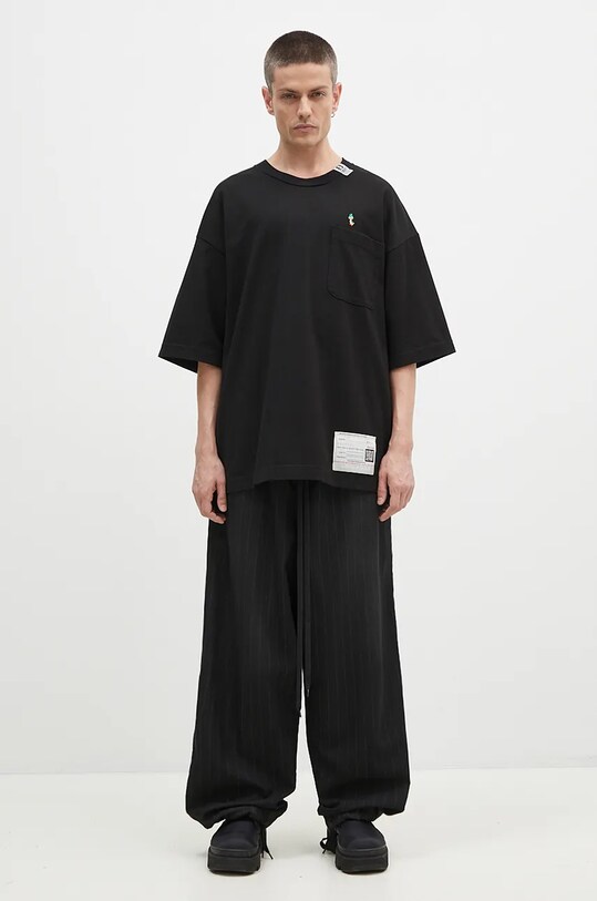Хлопковая футболка Maison MIHARA YASUHIRO Duck Embroidery A13TS631 чёрный