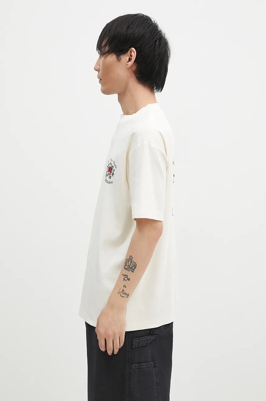 Drôle de Monsieur tricou din bumbac Le T-Shirt Slogan Fleurs E.TS210.CO002.CM bej AW24