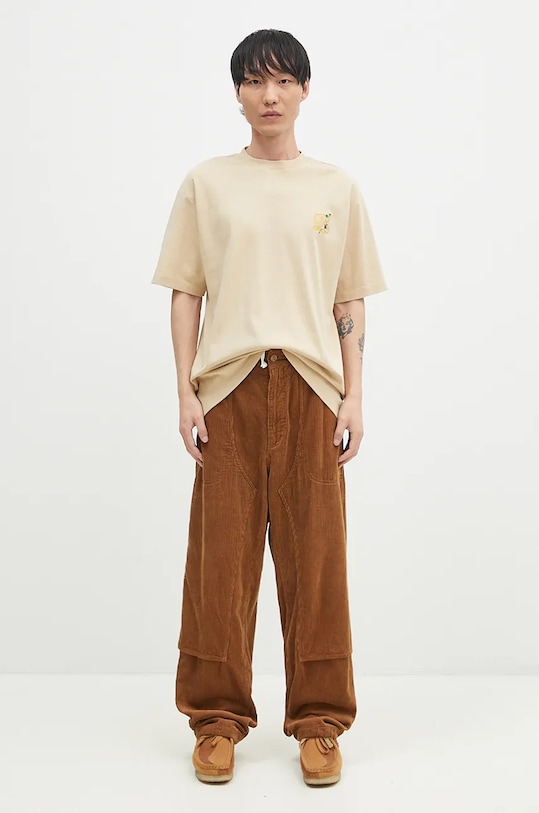 Drôle de Monsieur tricou din bumbac D Raisin E.TS213.CO002.BG bej