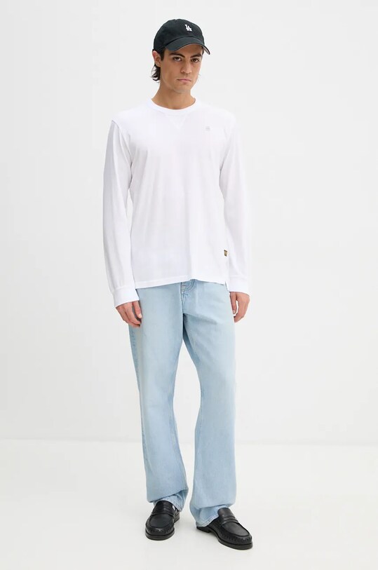 G-Star longsleeve din bumbac D25076.336 alb AW24