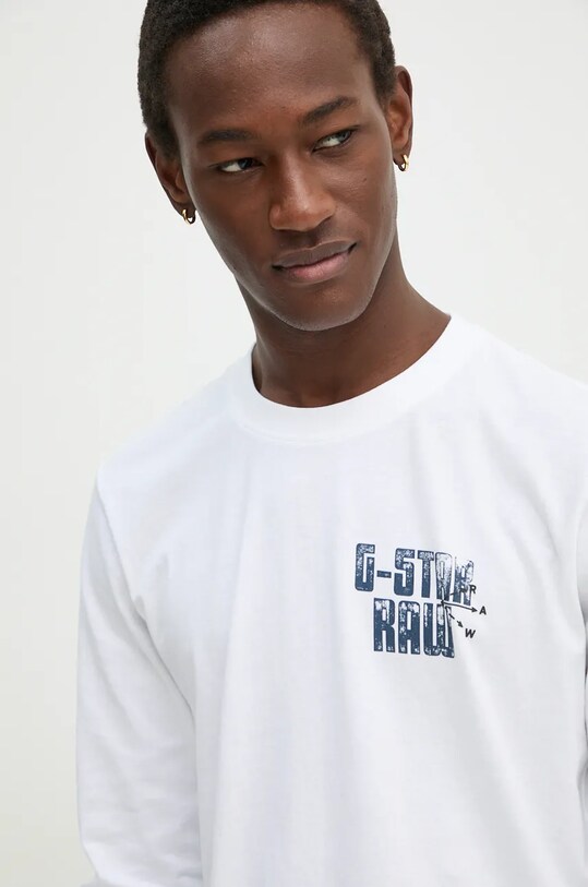 G-Star longsleeve din bumbac alb D25091.C336
