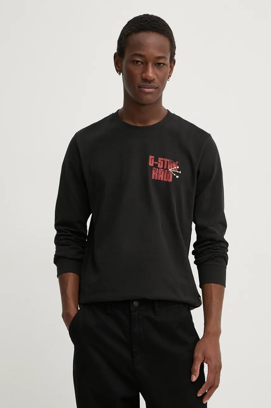 Oblečení Bavlněné tričko s dlouhým rukávem G-Star D25091.C336 černá
