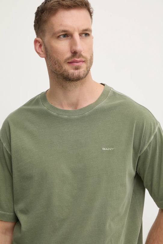 Бавовняна футболка Gant зелений 2057027