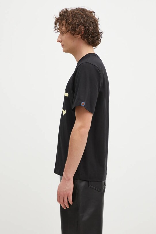 Хлопковая футболка ICECREAM Cones & Bones IC24346 чёрный AW24