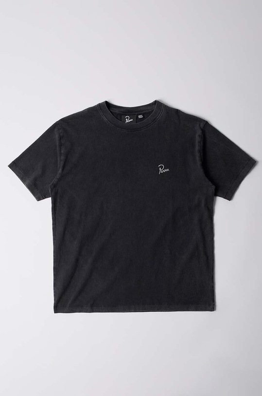 by Parra t-shirt bawełniany Signature gładkie czarny 52214