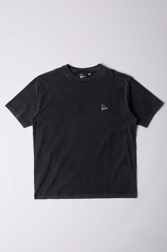by Parra t-shirt bawełniany Signature gładkie czarny 52214
