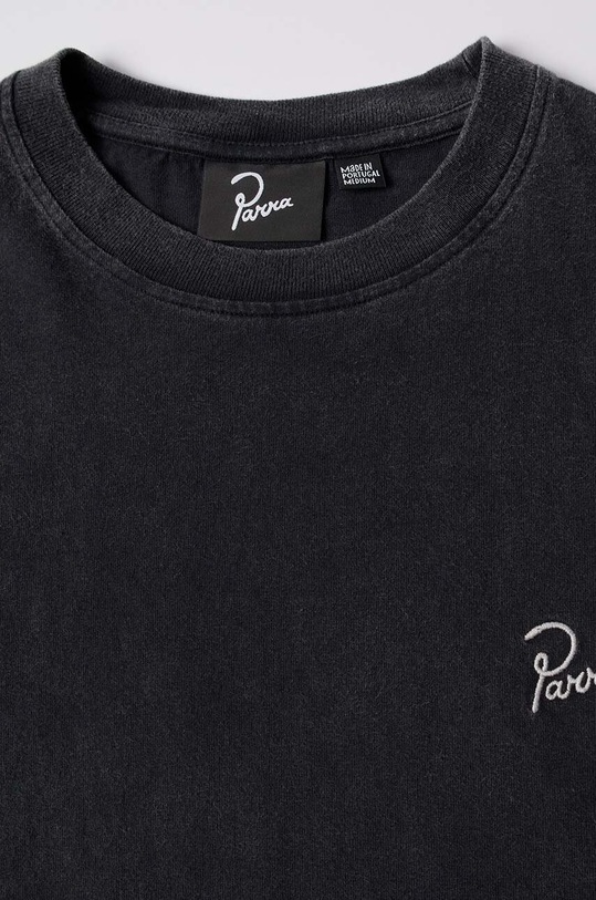 Odzież by Parra t-shirt bawełniany Signature 52214 czarny