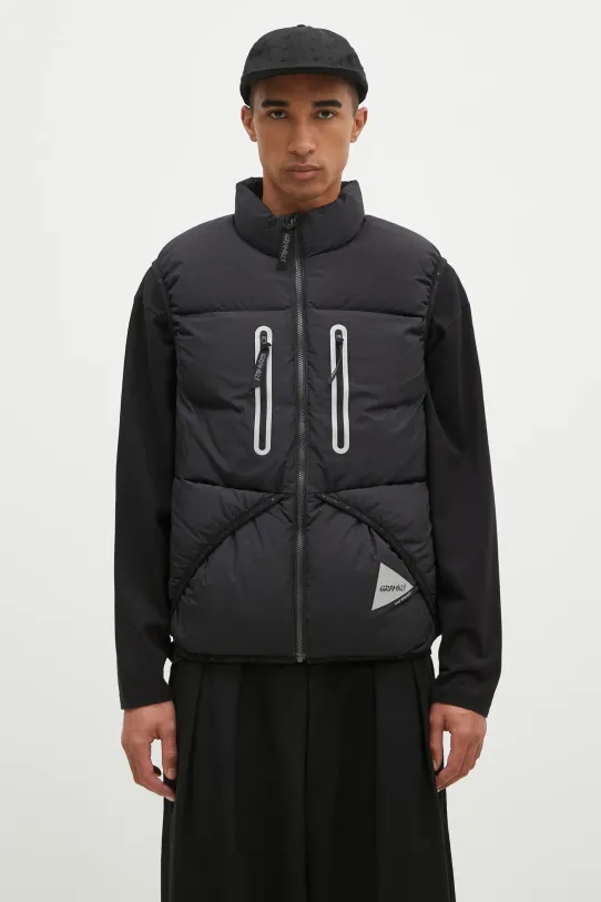 Пухова безрукавка Gramicci Patchwork Wind Tee без капюшона чорний GUJ4.F3001.M