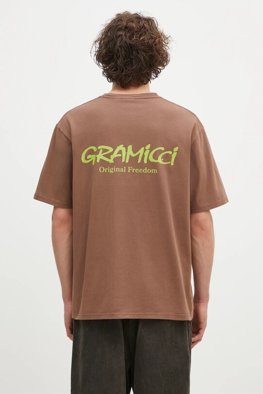 Îmbrăcăminte Gramicci tricou din bumbac Original Freedom Tee G4FU.T098 maro