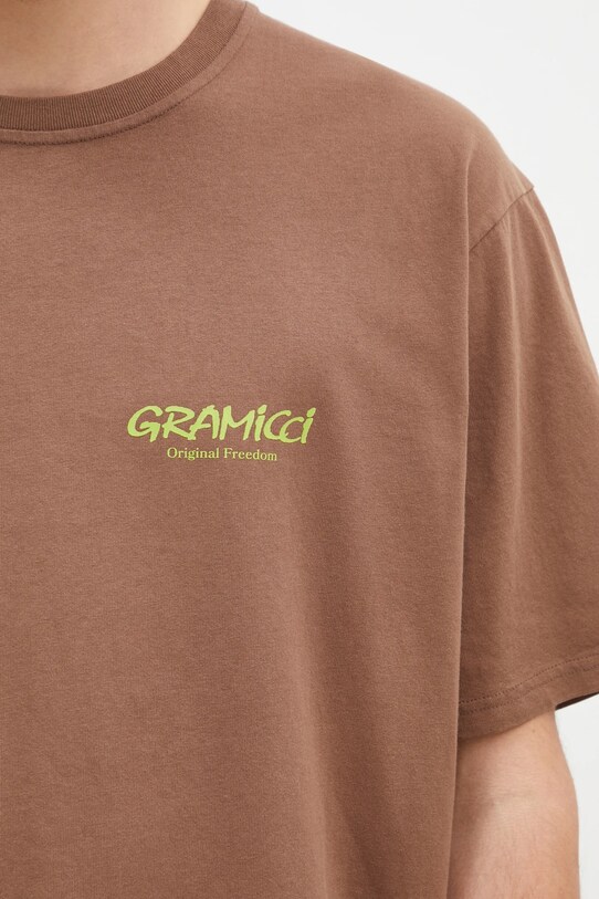 Gramicci tricou din bumbac Original Freedom Tee maro G4FU.T098