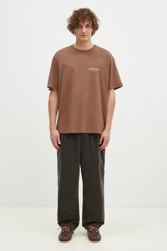 Gramicci t-shirt in cotone Original Freedom Tee G4FU.T098 marrone