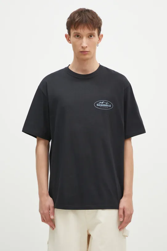 Gramicci t-shirt bawełniany Mountaineering Tee nadruk czarny G4FU.T096