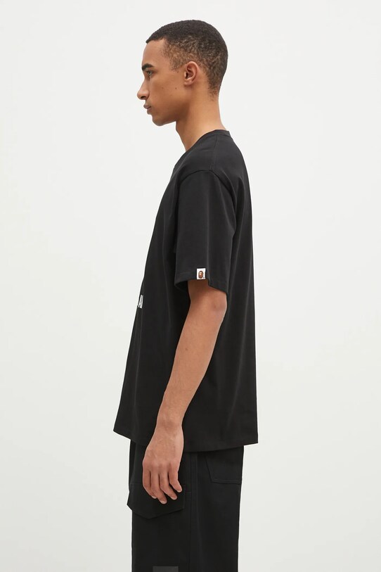 A Bathing Ape t-shirt bawełniany Marbling Camo By Bathing Ape Relaxed Fit 1K80110323 czarny AW24
