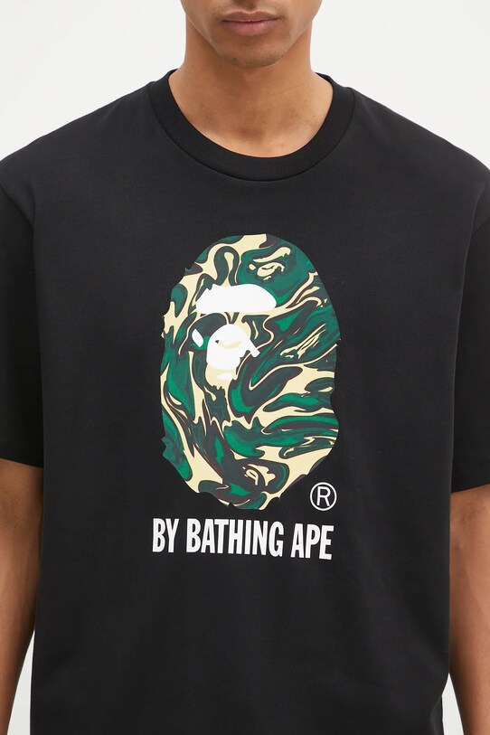 A Bathing Ape t-shirt bawełniany Marbling Camo By Bathing Ape Relaxed Fit czarny 1K80110323