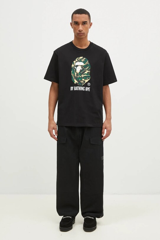 A Bathing Ape t-shirt bawełniany Marbling Camo By Bathing Ape Relaxed Fit 1K80110323 czarny