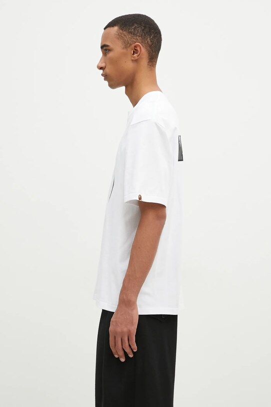 Βαμβακερό μπλουζάκι A Bathing Ape Shark Tee #1 1K70110311 λευκό AW24