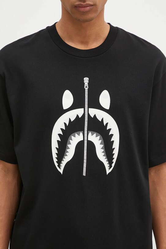 A Bathing Ape tricou din bumbac Shark Tee #1 negru 1K70110311