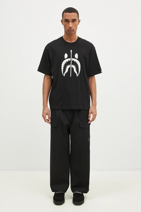 A Bathing Ape tricou din bumbac Shark Tee #1 1K70110311 negru