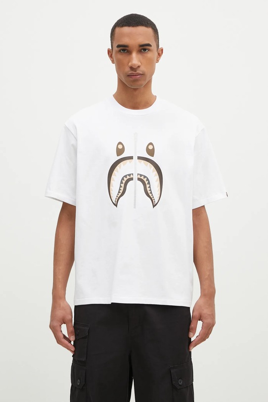 Pamučna majica A Bathing Ape Shark Tee #2 regular bijela 1K70110312