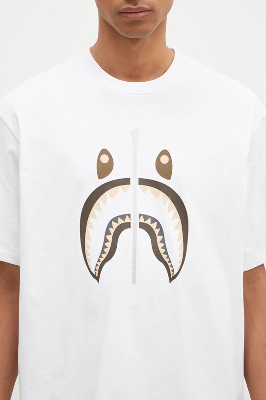 A Bathing Ape cotton t-shirt Shark Tee #2 white 1K70110312