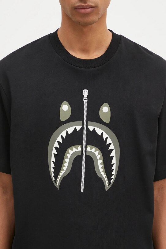 A Bathing Ape cotton t-shirt Shark Tee #2 black 1K70110312