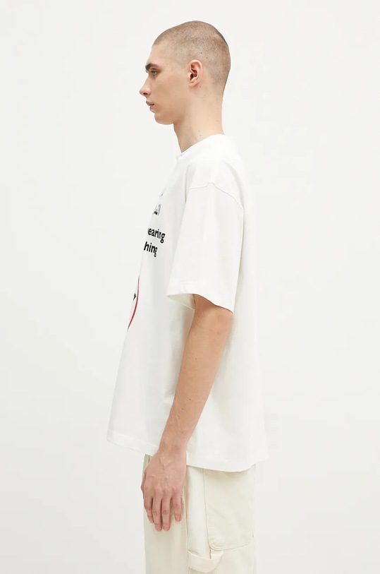 PLEASURES t-shirt bawełniany Respect Heavyweight Shirt P24F041 biały AW24