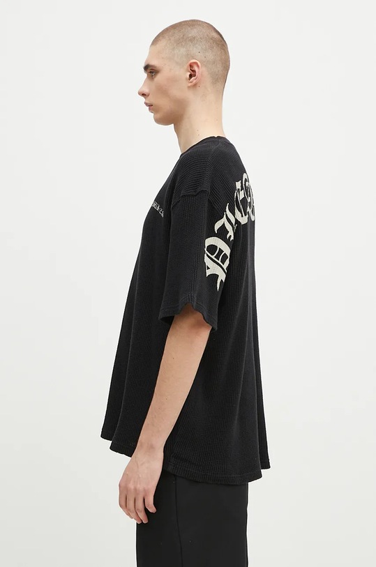 Bavlnené tričko PLEASURES Neural Thermal Shirt P24F048 čierna AW24