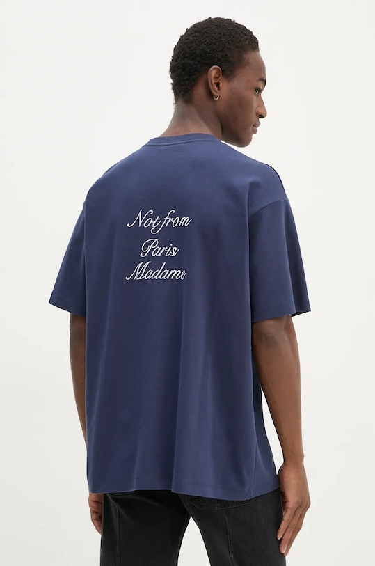 Drôle de Monsieur t-shirt in cotone blu navy E.TS209.CO002.NY