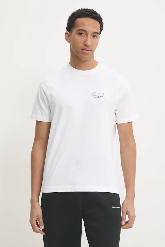 Abercrombie & Fitch t-shirt bawełniany nadruk biały KI123.4189.100