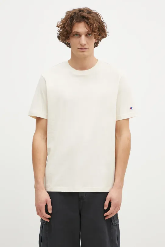 Champion t-shirt in cotone Crewneck regolare beige 220713