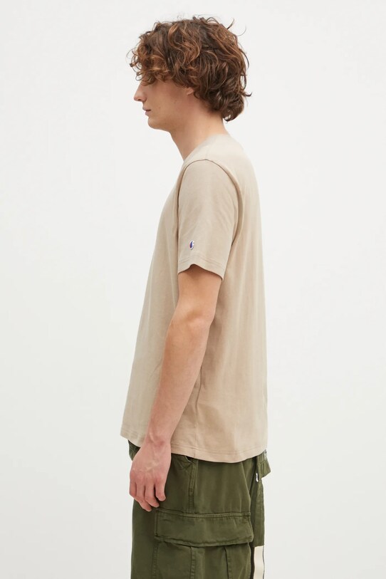 Champion tricou din bumbac Crewneck 220713 verde AW24