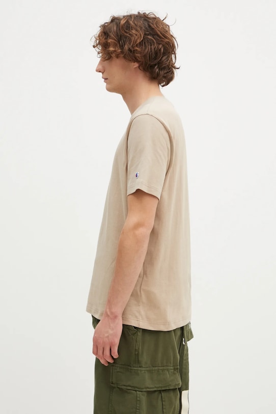 Bavlněné tričko Champion Crewneck 220713 zelená AW24