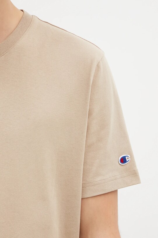 Champion tricou din bumbac Crewneck verde 220713