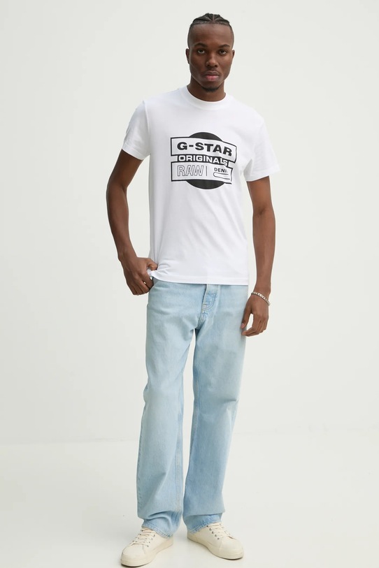 G-Star tricou din bumbac D25443.8415 alb AW24