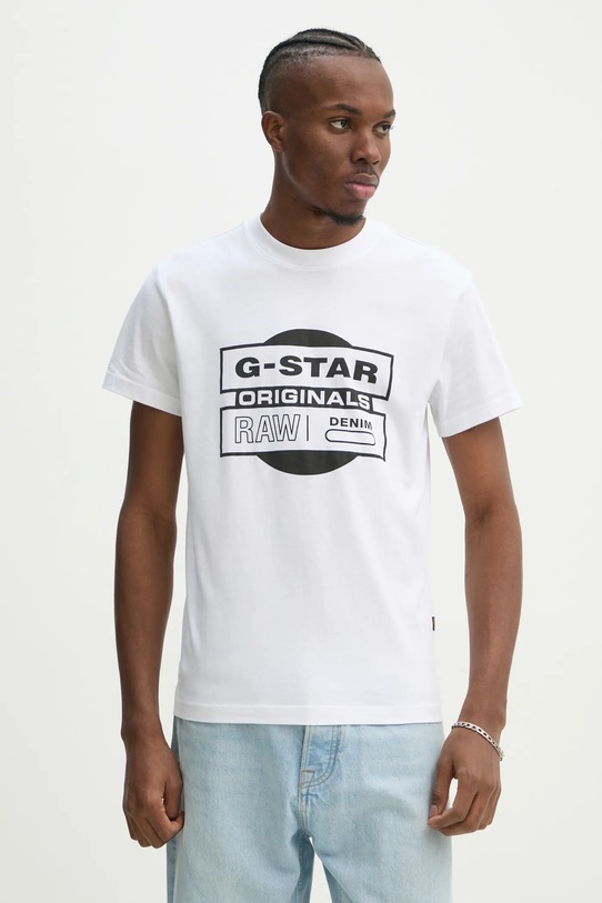 G-Star tricou din bumbac alb D25443.8415