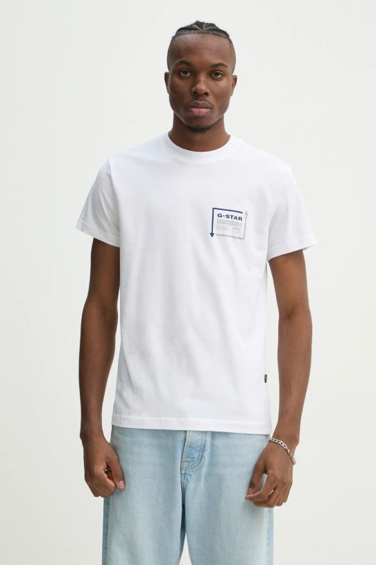 G-Star Raw t-shirt bawełniany nadruk biały D25444.8415