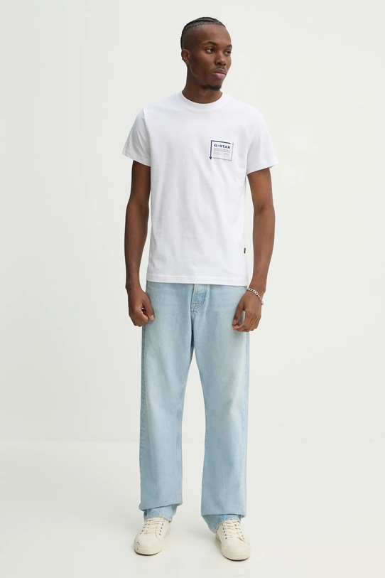 G-Star tricou din bumbac D25444.8415 alb AW24