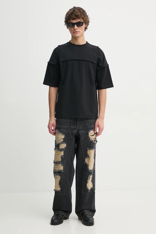 Majica kratkih rukava Heliot Emil AW24.M.09.123.BLK01 crna AW24