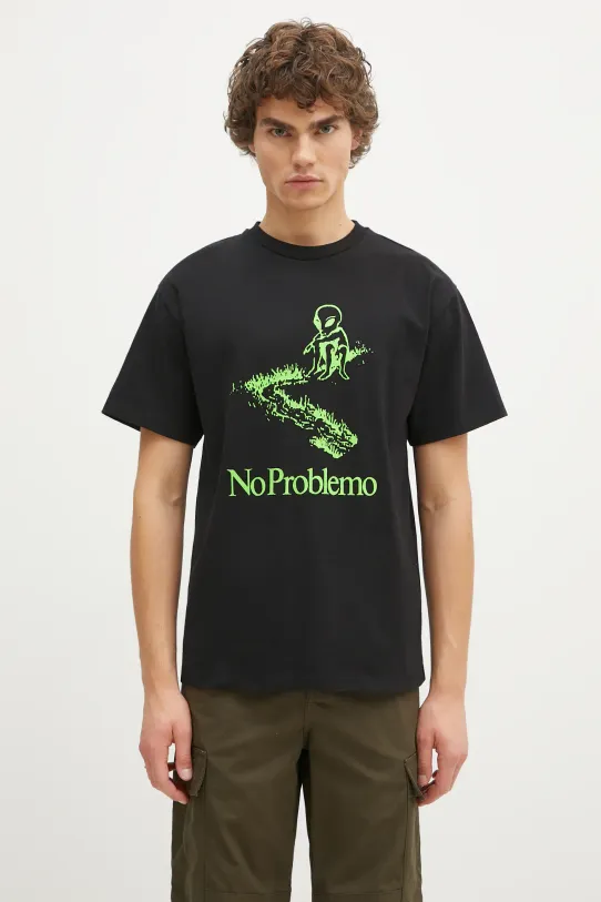 No Problemo t-shirt bawełniany Toboggan SS Tee nadruk czarny NP60007.02