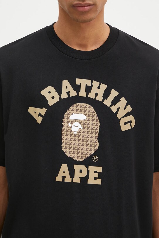 A Bathing Ape t-shirt in cotone Sta Houndstooth College nero 1K80110338