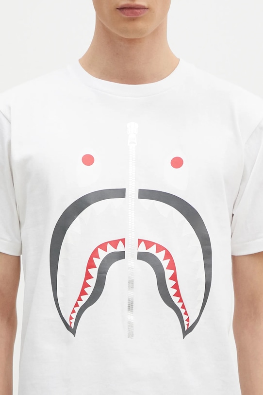 Хлопковая футболка A Bathing Ape Shark белый 1K80110003