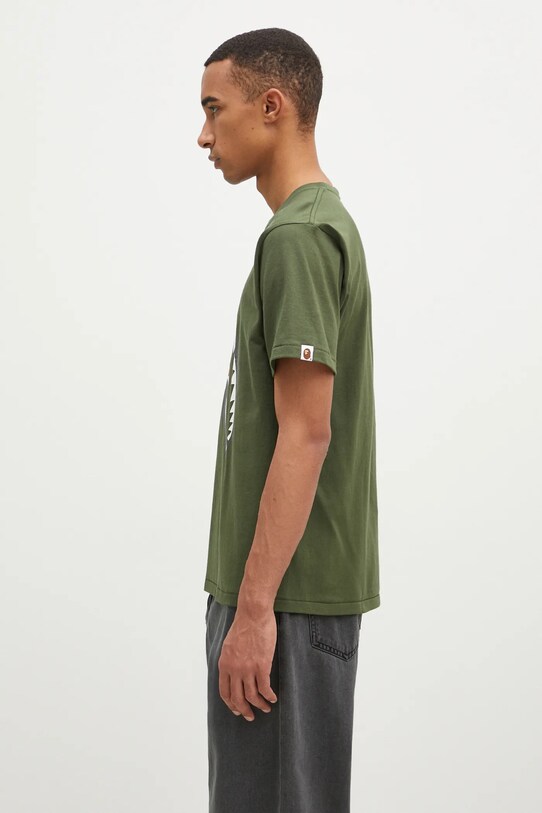 Βαμβακερό μπλουζάκι A Bathing Ape Shark 1K80110003 πράσινο AW24