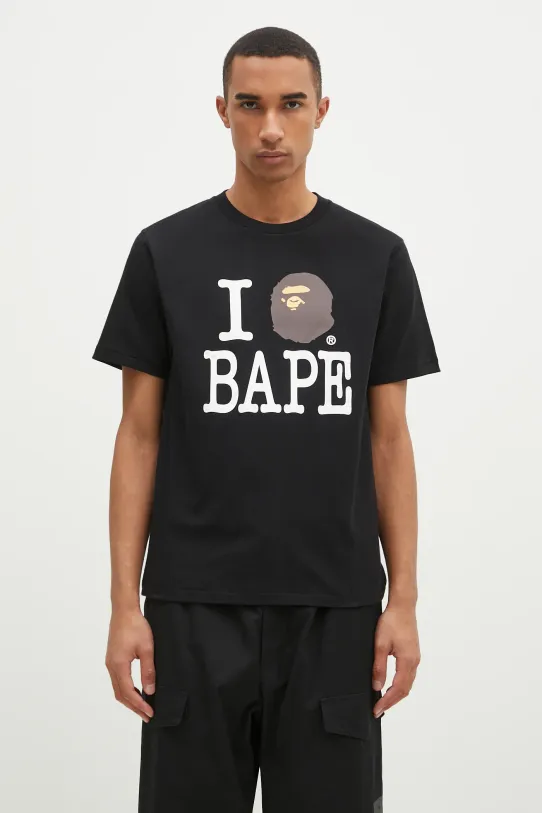 A Bathing Ape cotton t-shirt I Love Bape regular black 1K80110043