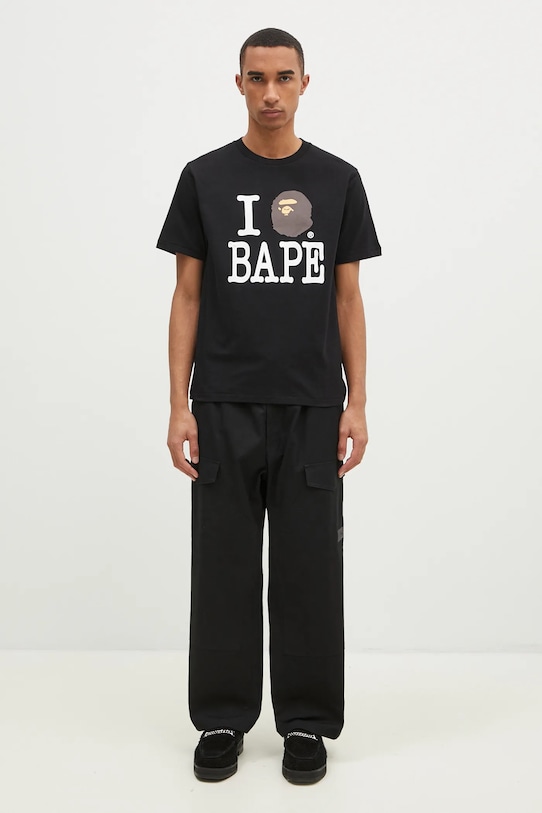 A Bathing Ape cotton t-shirt I Love Bape 1K80110043 black