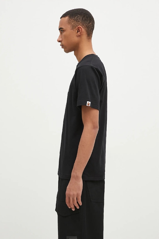 A Bathing Ape t-shirt bawełniany Lux Sport Pattern Box Logo 1K80110050 czarny AW24