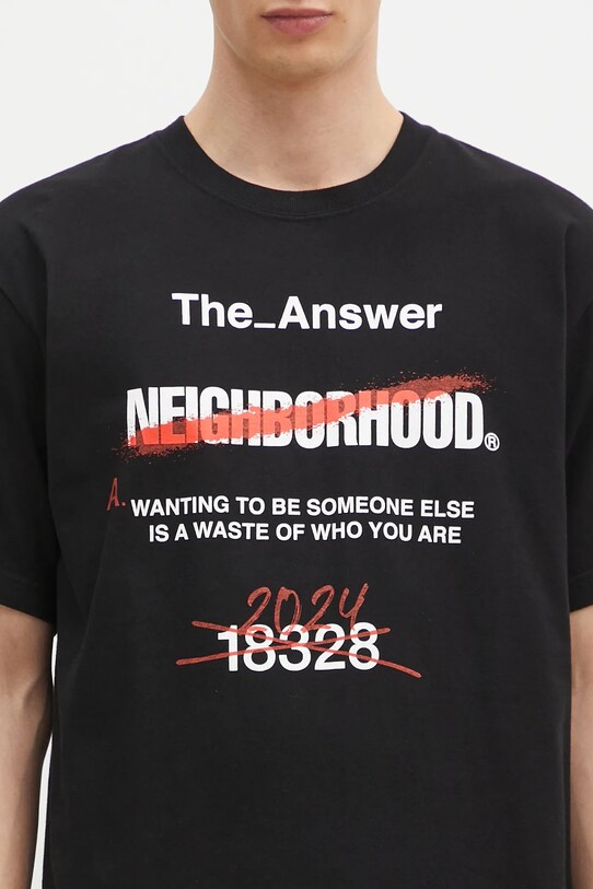 NEIGHBORHOOD tricou din bumbac Tee SS-13 negru 242PCNH.ST13